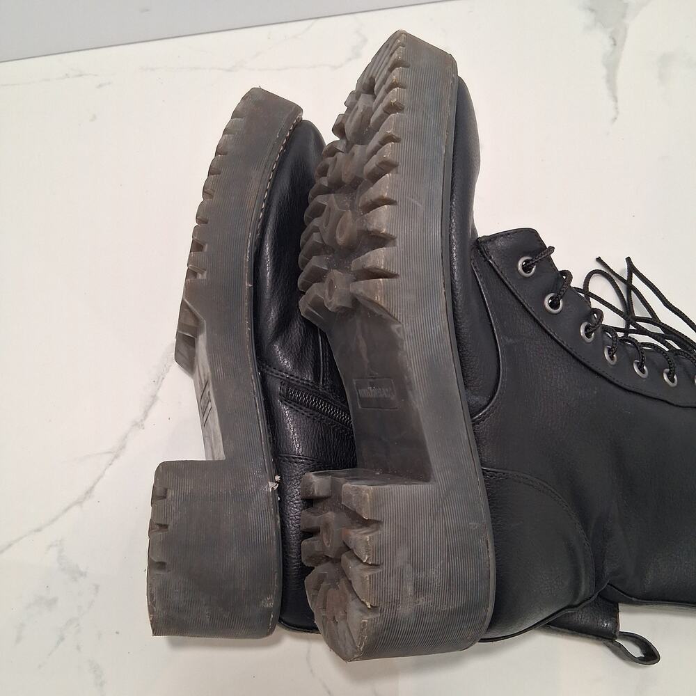 Unionbay Women Combat Boots Chunky Heels Y2K Lace Up Zipper Black Size-9.5M - Picture 5 of 14